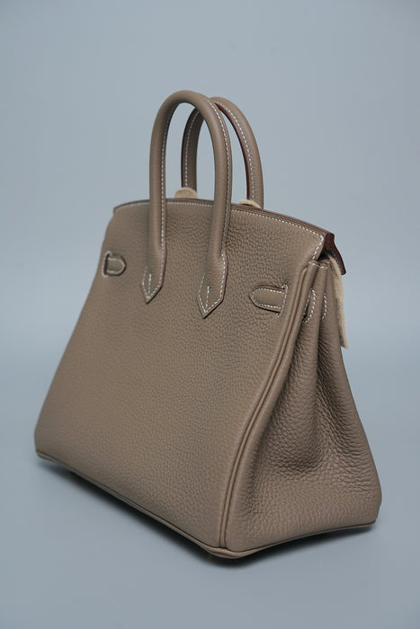 Hermes Birkin 25 in Etoupe Verso Marron Fonce Permabrass (Brand New)