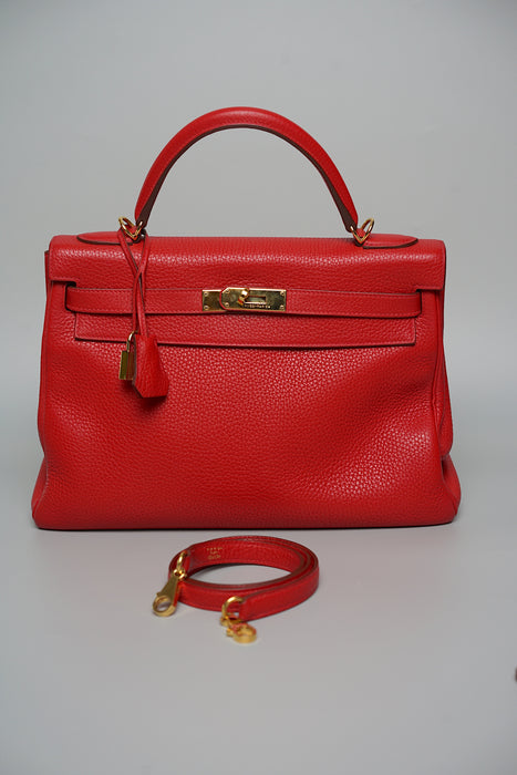Hermes Kelly 32 Retourne in Rouge Casaque Ghw