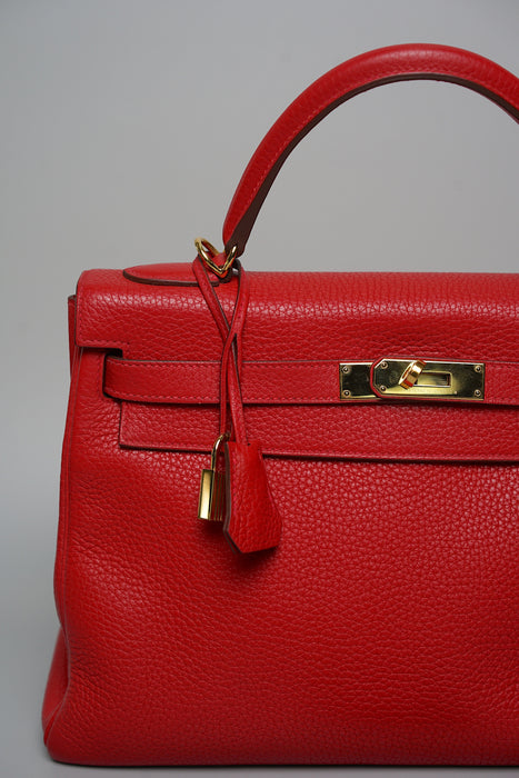 Hermes Kelly 32 Retourne in Rouge Casaque Ghw