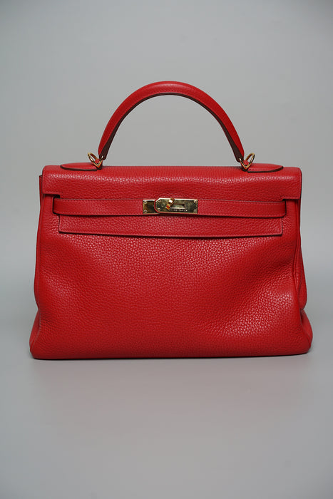 Hermes Kelly 32 Retourne in Rouge Casaque Ghw