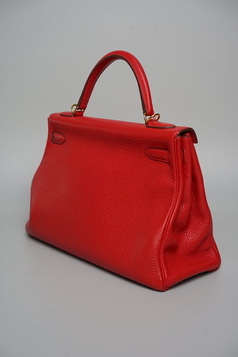 Hermes Kelly 32 Retourne in Rouge Casaque Ghw