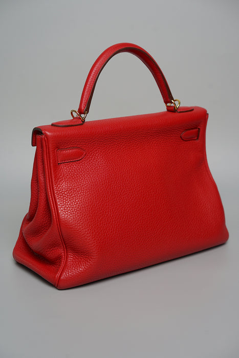 Hermes Kelly 32 Retourne in Rouge Casaque Ghw