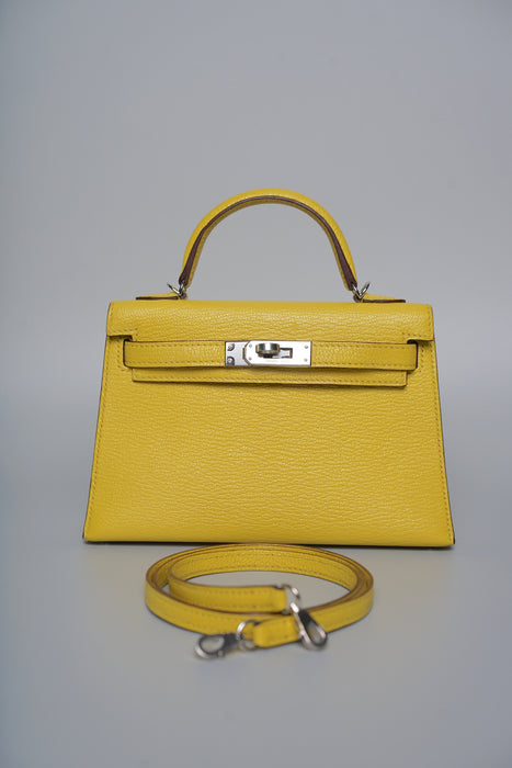 Hermes Kelly 20 in Jaune de Naples Chevre Phw (Brand New)