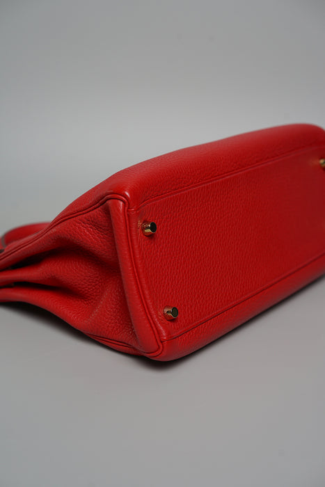 Hermes Kelly 32 Retourne in Rouge Casaque Ghw