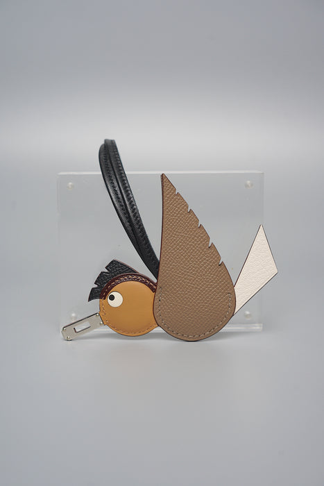 Hermes Birdy Charm in Etoupe/Nata/Biscuit/Noir Phw