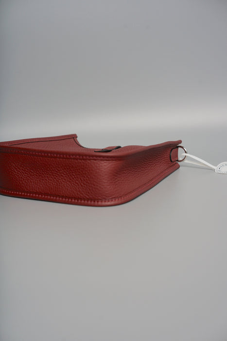 Hermes Mini Evelyne 16 in Rouge H/Orange field/Rose Tyrien Straps Phw (Brand New)