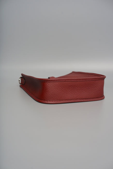 Hermes Mini Evelyne 16 in Rouge H/Orange field/Rose Tyrien Straps Phw (Brand New)