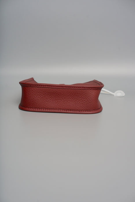 Hermes Mini Evelyne 16 in Rouge H/Orange field/Rose Tyrien Straps Phw (Brand New)