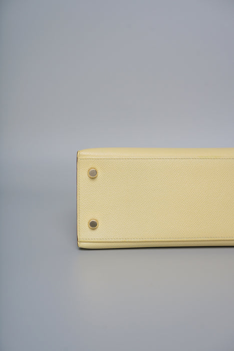 Hermes Kelly 25 in Jaune Poussin Epsom Ghw