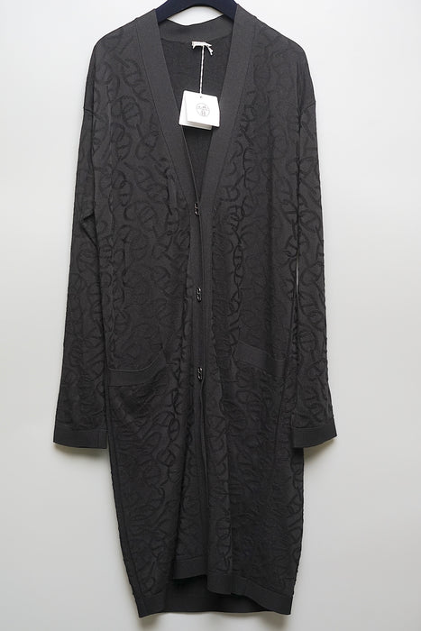 Hermes H D'ancre Long Cardigan in Noir Size 38 (Brand New)