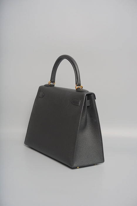 Hermes Kelly 28 Sellier in Black Epsom Ghw