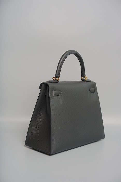 Hermes Kelly 28 Sellier in Black Epsom Ghw