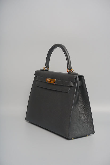 Hermes Kelly 28 Sellier in Black Epsom Ghw