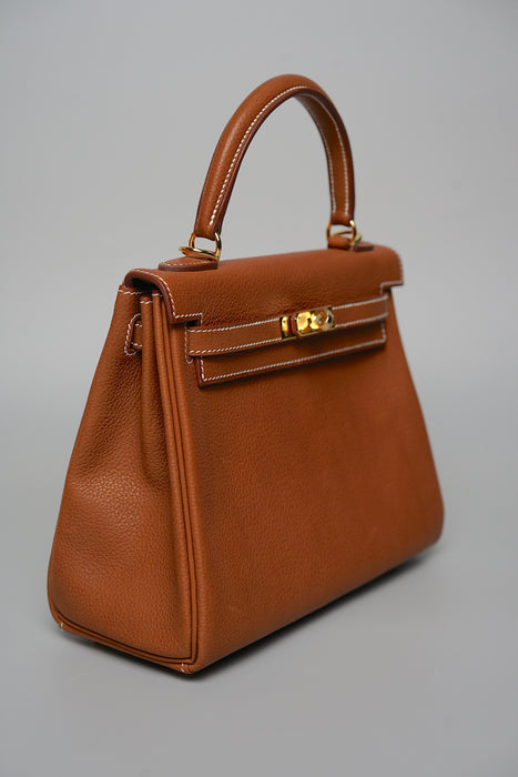 Hermes Kelly Retourne 25 in Fauve Barenia Ghw (Brand New)