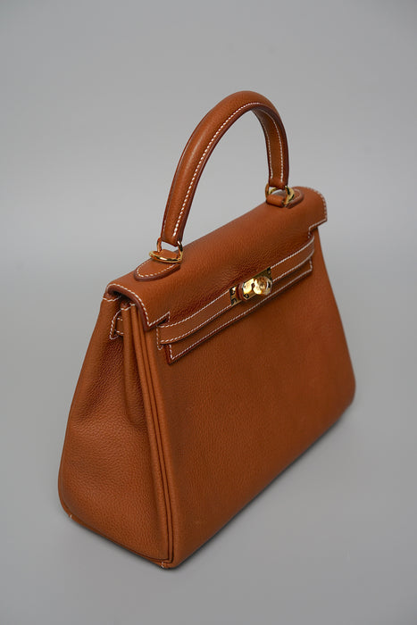 Hermes Kelly Retourne 25 in Fauve Barenia Ghw (Brand New)
