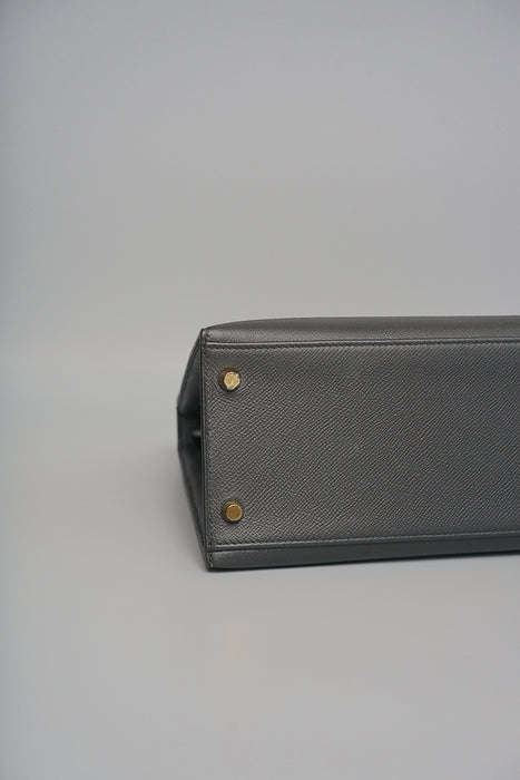 Hermes Kelly 28 Sellier in Black Epsom Ghw