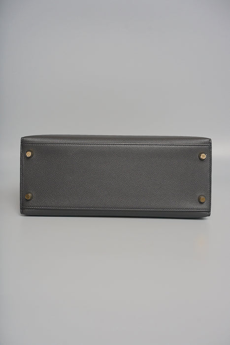 Hermes Kelly 28 Sellier in Black Epsom Ghw