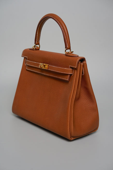 Hermes Kelly Retourne 25 in Fauve Barenia Ghw (Brand New)