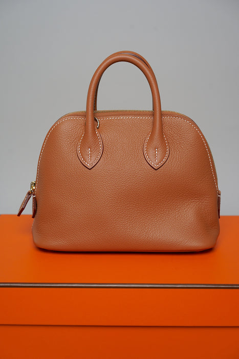 Hermes Mini Bolide in Gold Evercolor Ghw (Brand New)