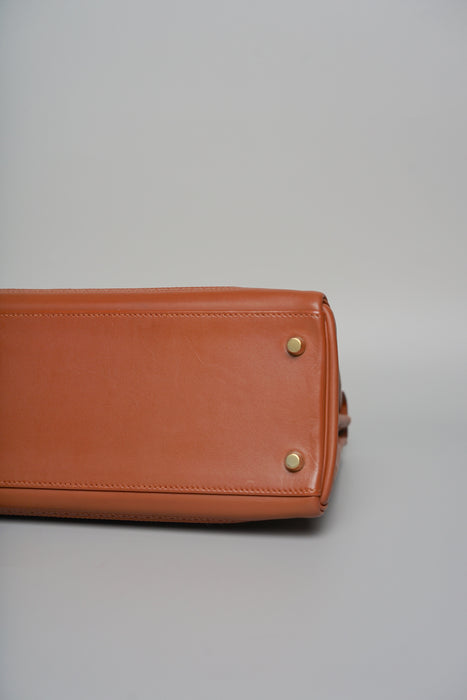 Hermes Kelly 32 in Ghillies Fauve Tadelakt Permabrass