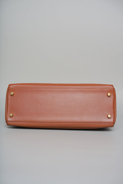 Hermes Kelly 32 in Ghillies Fauve Tadelakt Permabrass
