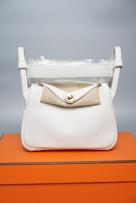 Hermes Mini Lindy in New White Ghw (Brand New)