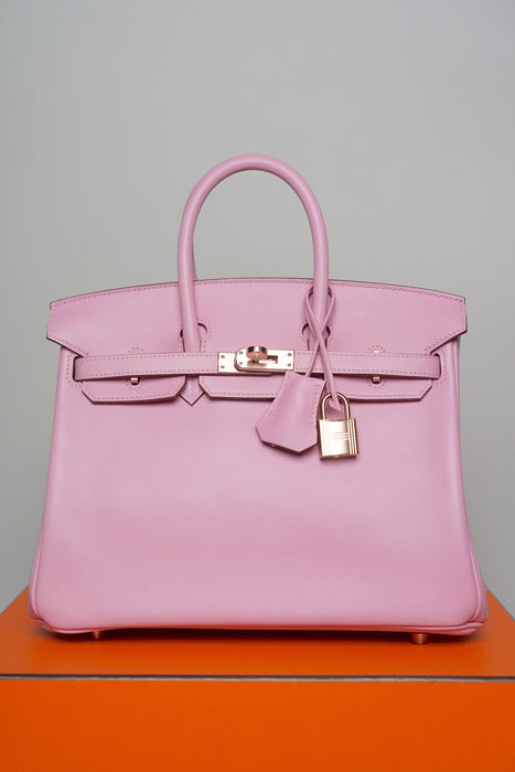 Hermes Birkin 25 in Mauve Sylvester Swift Rghw (Brand New)