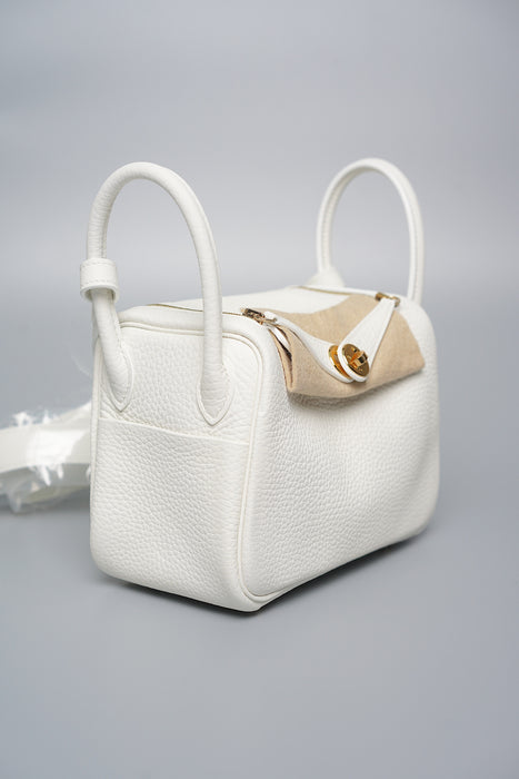 Hermes Mini Lindy in New White Ghw (Brand New)