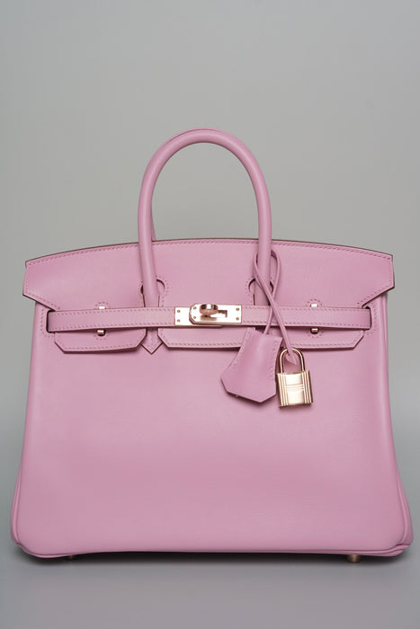 Hermes Birkin 25 in Mauve Sylvester Swift Rghw (Brand New)