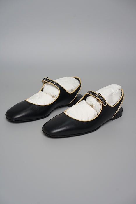 Hermes Kleo Slingback in Noir/Jaune Malawi Size 36 (Brand New)
