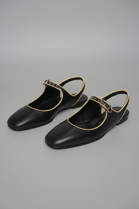 Hermes Kleo Slingback in Noir/Jaune Malawi Size 36 (Brand New)