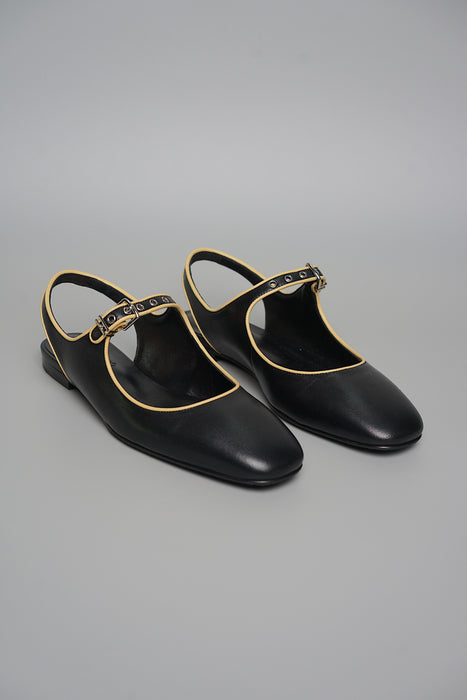 Hermes Kleo Slingback in Noir/Jaune Malawi Size 36 (Brand New)