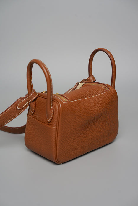 Hermes Mini Lindy in Gold Ghw