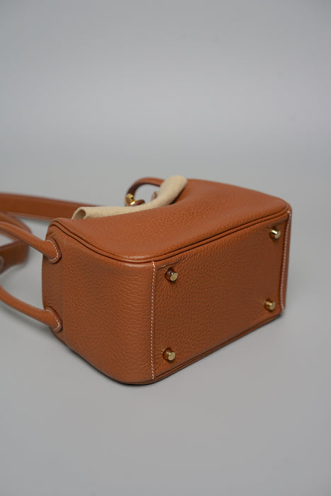 Hermes Mini Lindy in Gold Ghw
