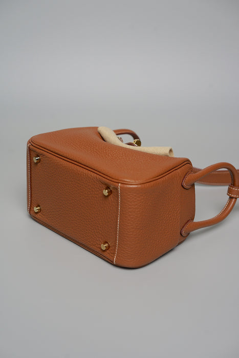 Hermes Mini Lindy in Gold Ghw