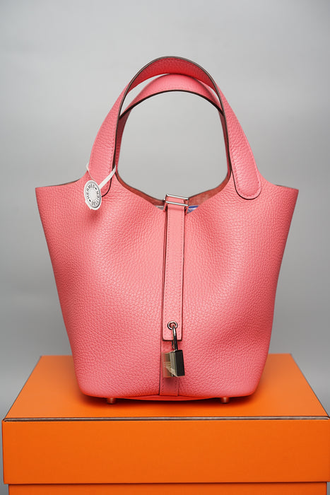 Hermes Picotin 18 in Rose Azalee Phw (Brand New)