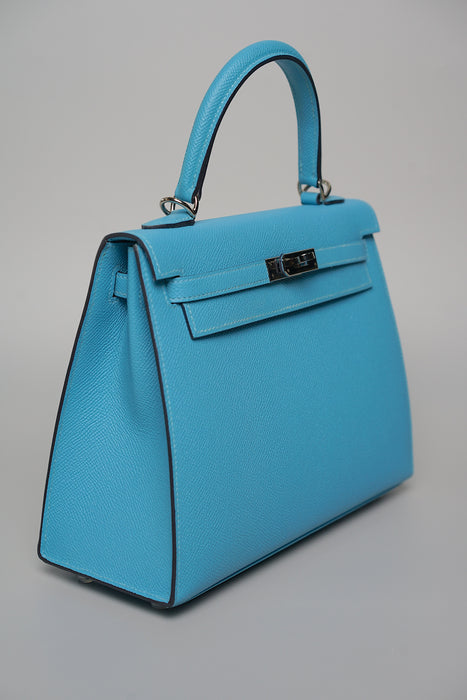 Hermes Kelly Sellier 25 in Blue Du Nord Phw