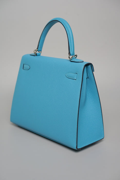 Hermes Kelly Sellier 25 in Blue Du Nord Phw