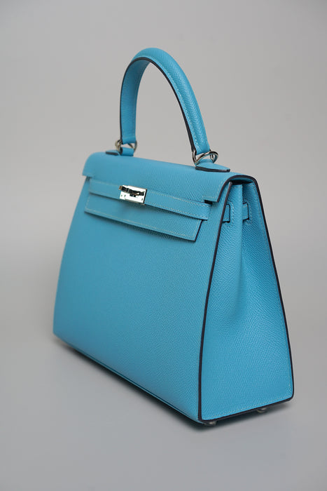 Hermes Kelly Sellier 25 in Blue Du Nord Phw
