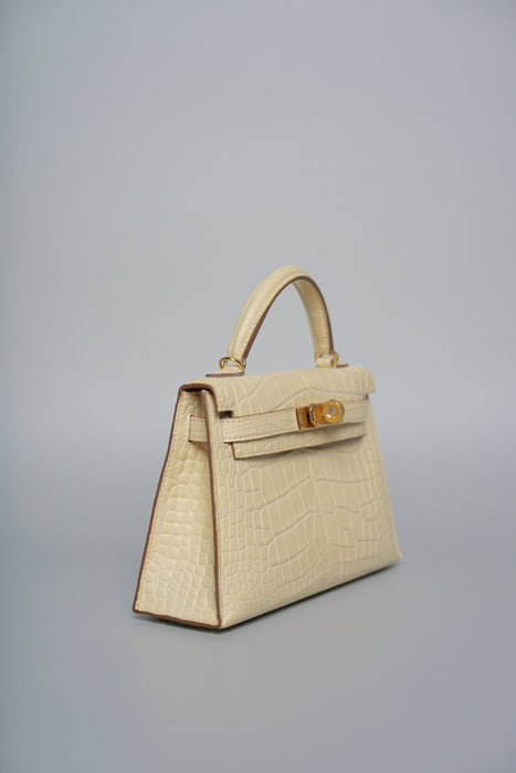 Hermes Kelly 20 HSS in Vanilla Matte Alligator Ghw (Brand new)
