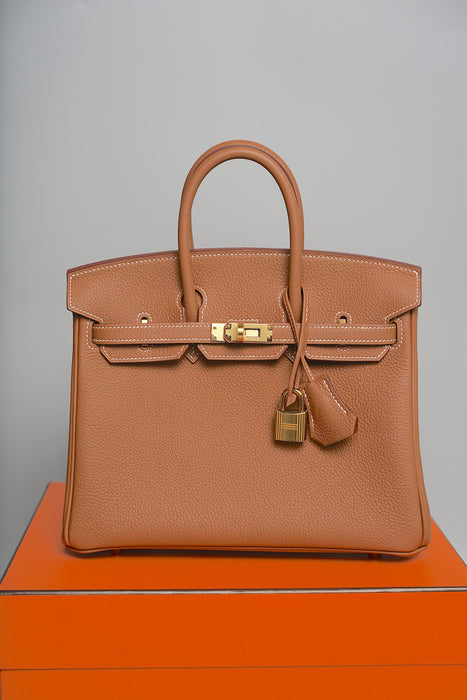 Hermes Birkin 25 in Gold Togo Ghw (Brand New)