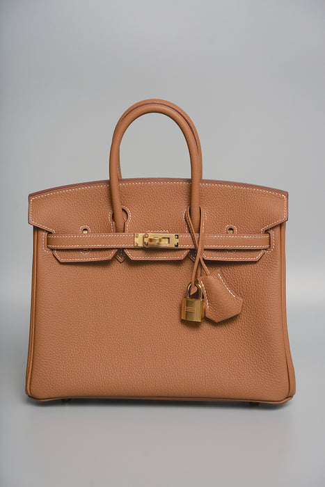 Hermes Birkin 25 in Gold Togo Ghw (Brand New)