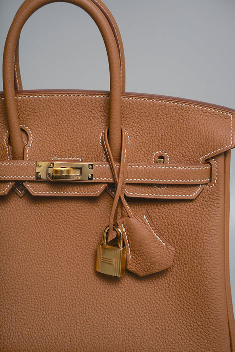 Hermes Birkin 25 in Gold Togo Ghw (Brand New)