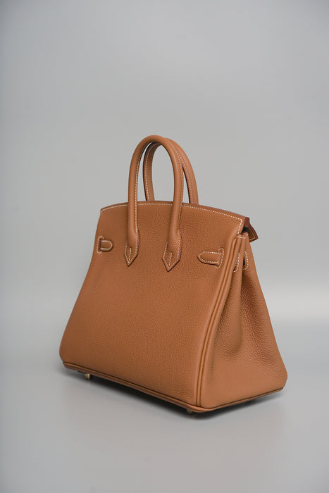 Hermes Birkin 25 in Gold Togo Ghw (Brand New)