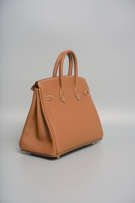 Hermes Birkin 25 in Gold Togo Ghw (Brand New)