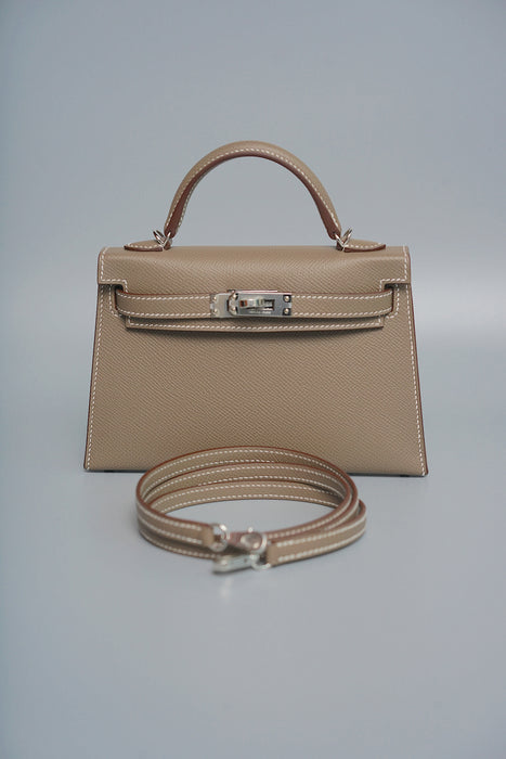 Hermes Kelly 20 in Etoupe Epsom Phw (Brand New)