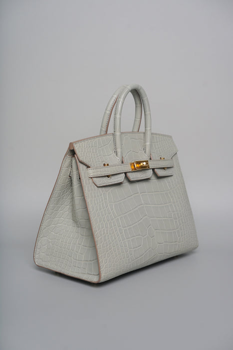 Hermes Birkin 25 in Gris Perle Matte Alligator Ghw (Brand New)