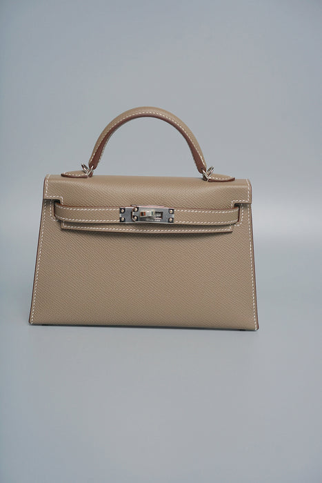 Hermes Kelly 20 in Etoupe Epsom Phw (Brand New)