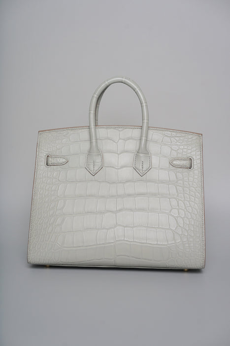 Hermes Birkin 25 in Gris Perle Matte Alligator Ghw (Brand New)