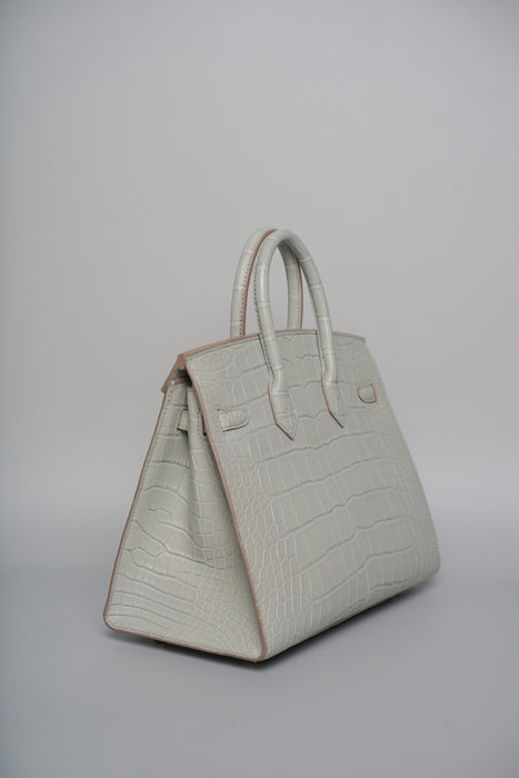 Hermes Birkin 25 in Gris Perle Matte Alligator Ghw (Brand New)